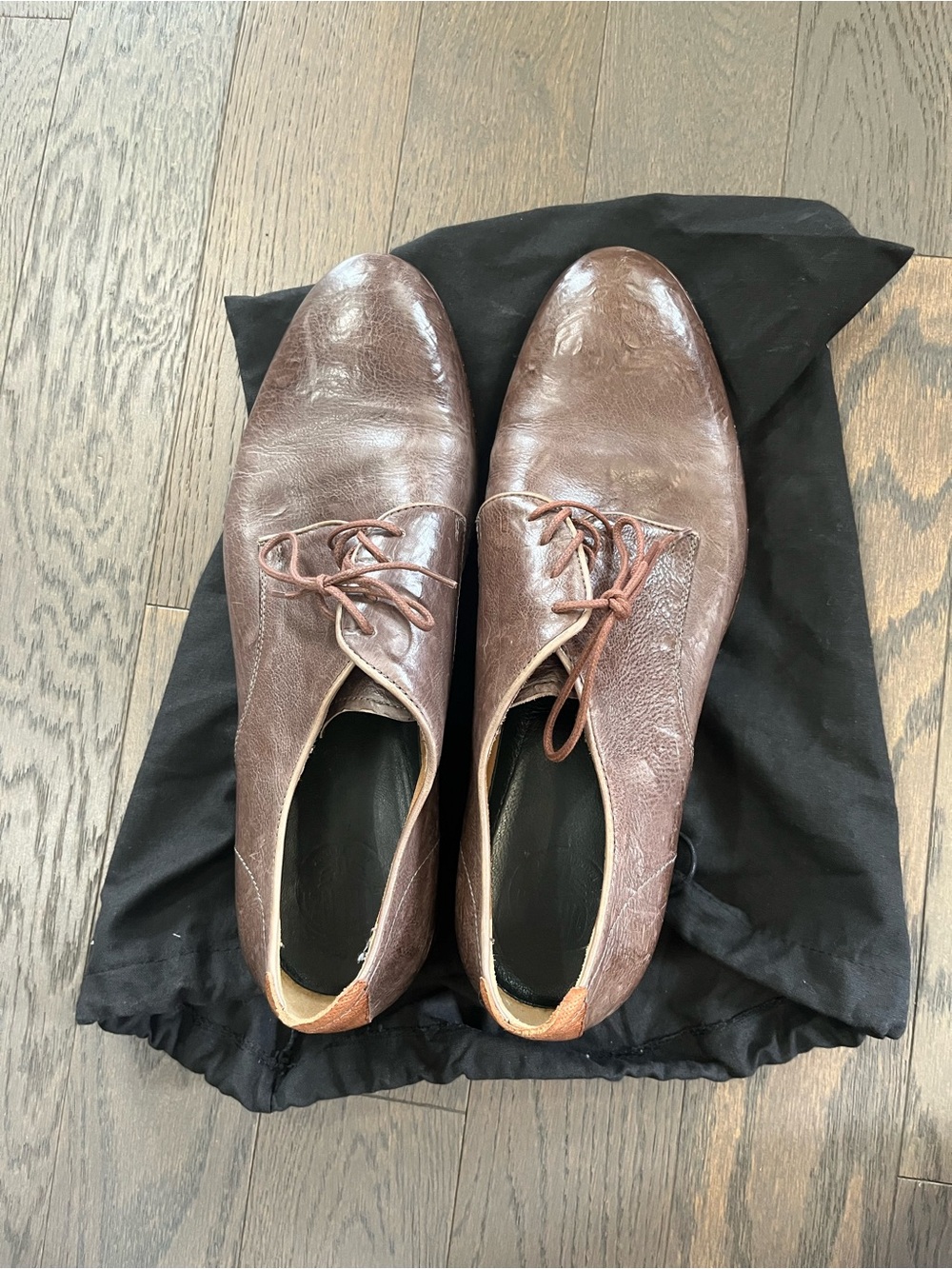 lorenzo Brown Leather Derby Lace-Up Shoes